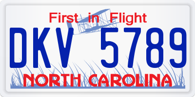 NC license plate DKV5789