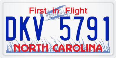 NC license plate DKV5791