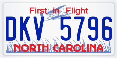 NC license plate DKV5796