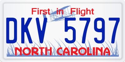 NC license plate DKV5797