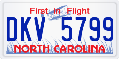NC license plate DKV5799