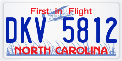 NC license plate DKV5812