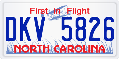 NC license plate DKV5826