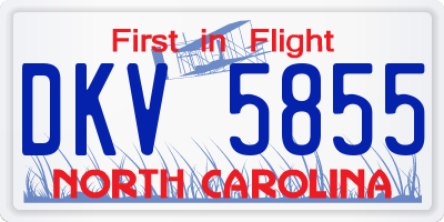 NC license plate DKV5855