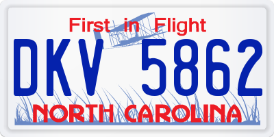 NC license plate DKV5862
