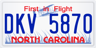 NC license plate DKV5870