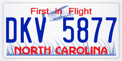 NC license plate DKV5877