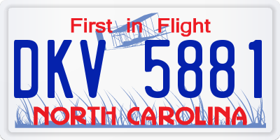 NC license plate DKV5881