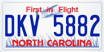 NC license plate DKV5882