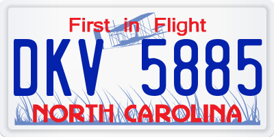 NC license plate DKV5885