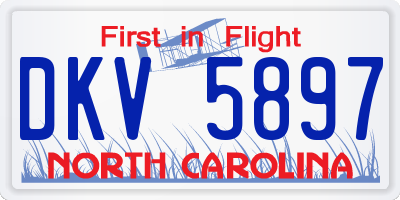 NC license plate DKV5897
