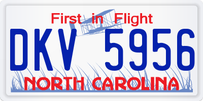 NC license plate DKV5956