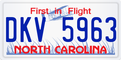 NC license plate DKV5963