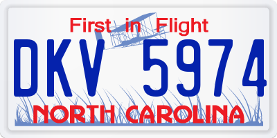 NC license plate DKV5974