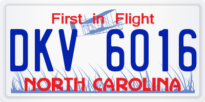 NC license plate DKV6016