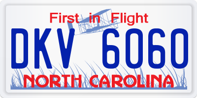 NC license plate DKV6060