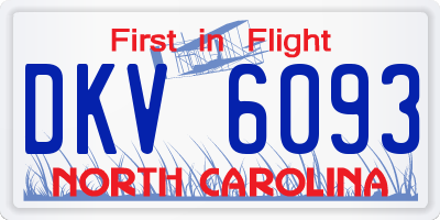 NC license plate DKV6093