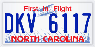 NC license plate DKV6117