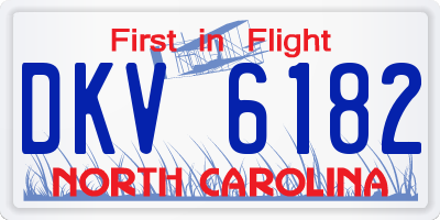 NC license plate DKV6182