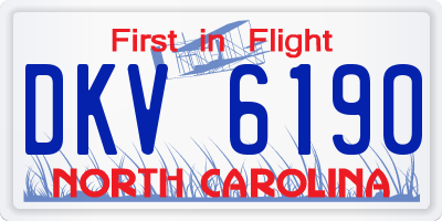 NC license plate DKV6190