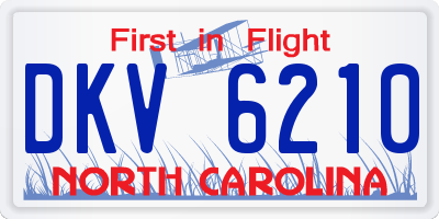 NC license plate DKV6210