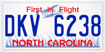 NC license plate DKV6238