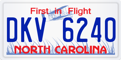 NC license plate DKV6240