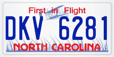 NC license plate DKV6281