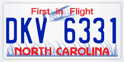 NC license plate DKV6331