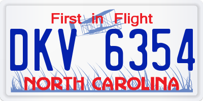 NC license plate DKV6354