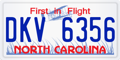 NC license plate DKV6356