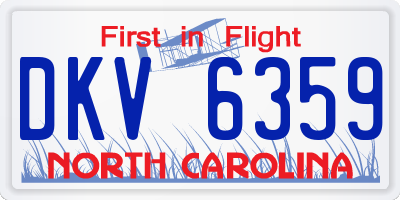 NC license plate DKV6359