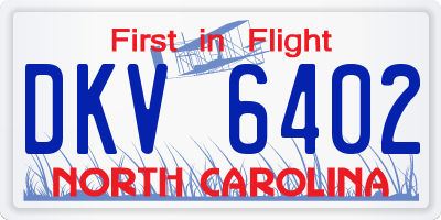 NC license plate DKV6402