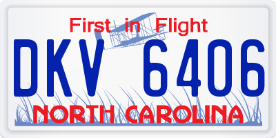 NC license plate DKV6406