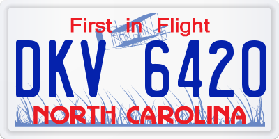 NC license plate DKV6420