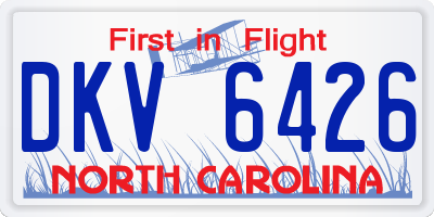 NC license plate DKV6426