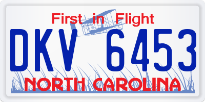 NC license plate DKV6453