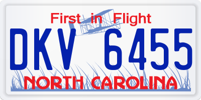 NC license plate DKV6455