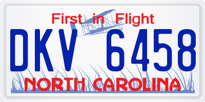 NC license plate DKV6458