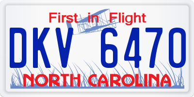 NC license plate DKV6470