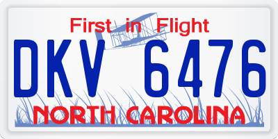NC license plate DKV6476