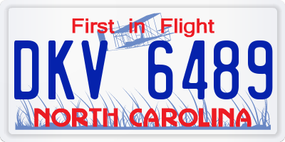 NC license plate DKV6489