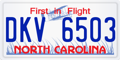 NC license plate DKV6503