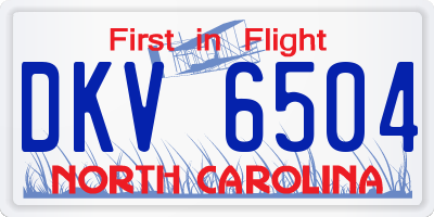 NC license plate DKV6504