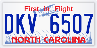 NC license plate DKV6507