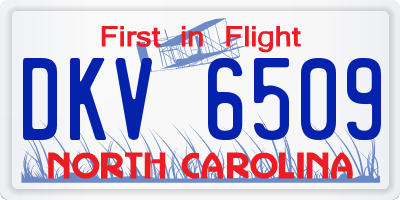 NC license plate DKV6509