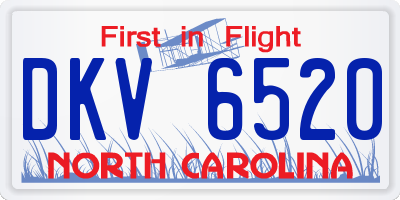 NC license plate DKV6520