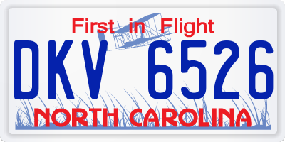 NC license plate DKV6526