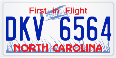 NC license plate DKV6564