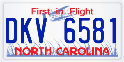 NC license plate DKV6581